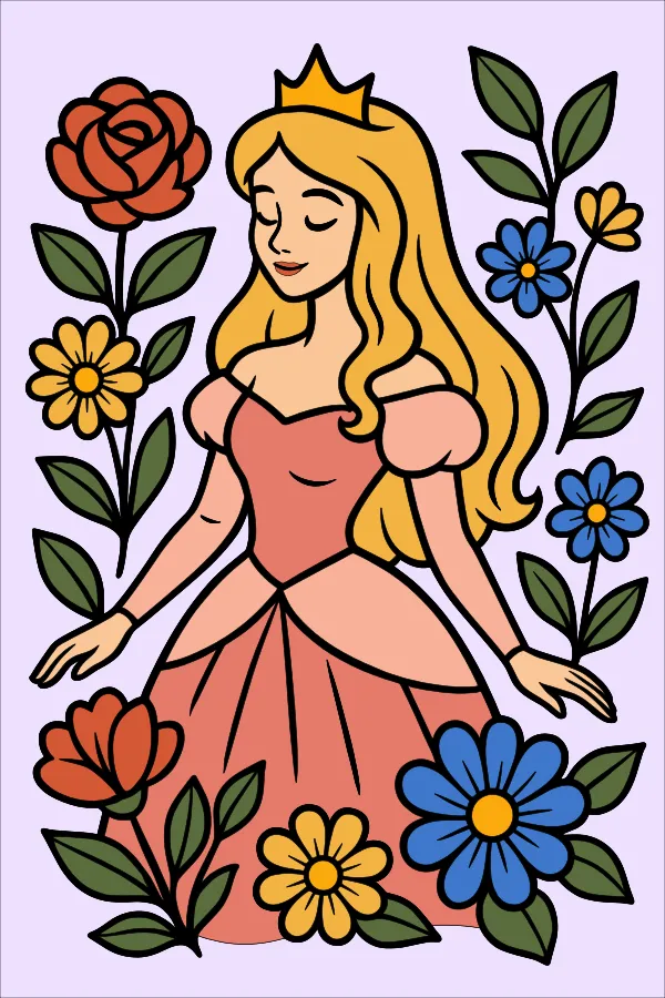 Princesse et fleurs
