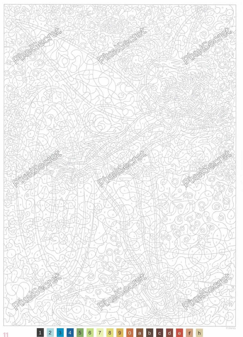 Exemple de coloriage mystère du tome 11 Les Grands Classiques Disney