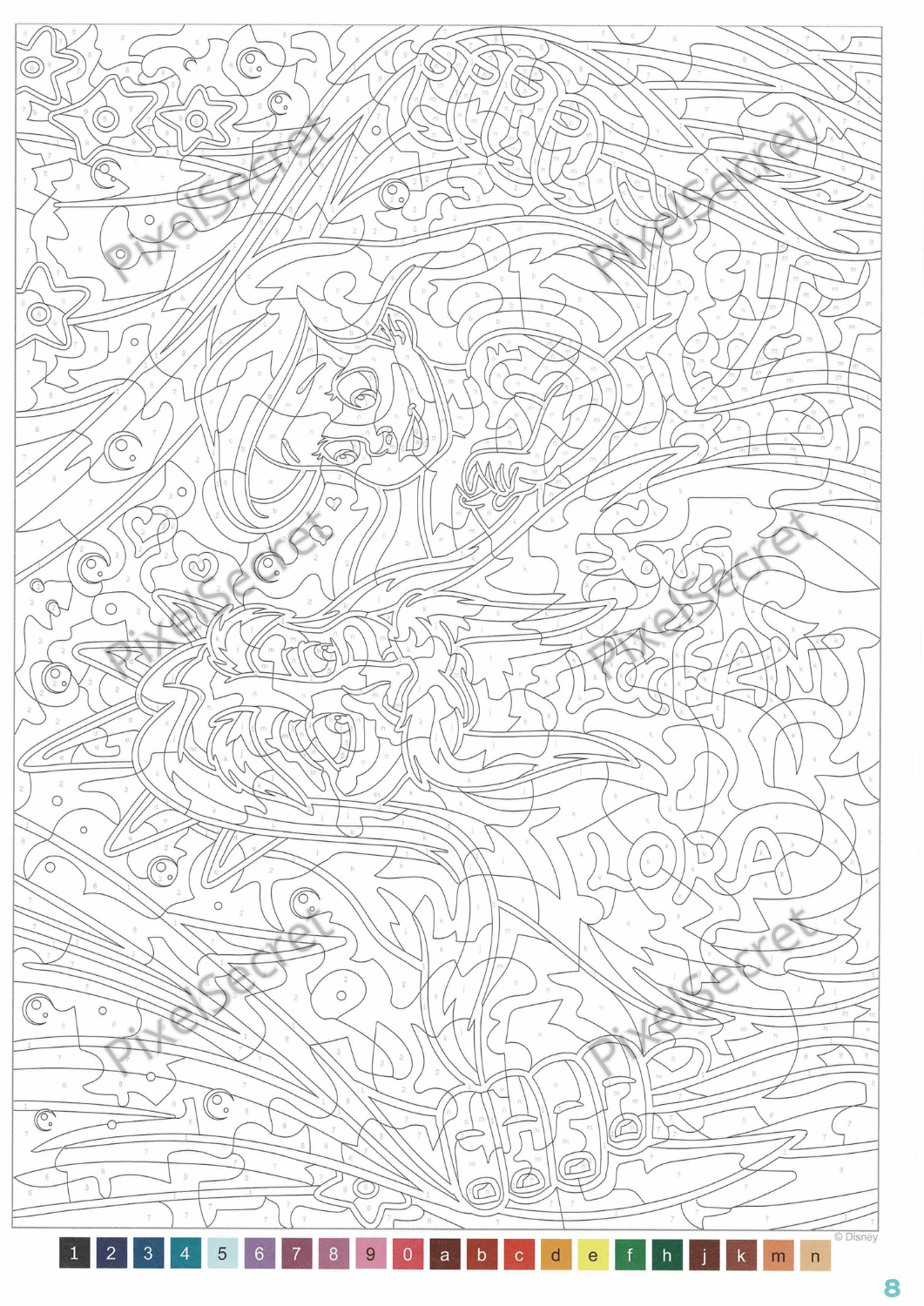 Example of a mystery coloring page from volume 10