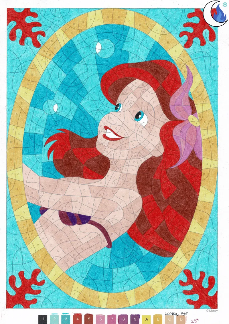 Another Stained Glass mystery coloring colored by Usako