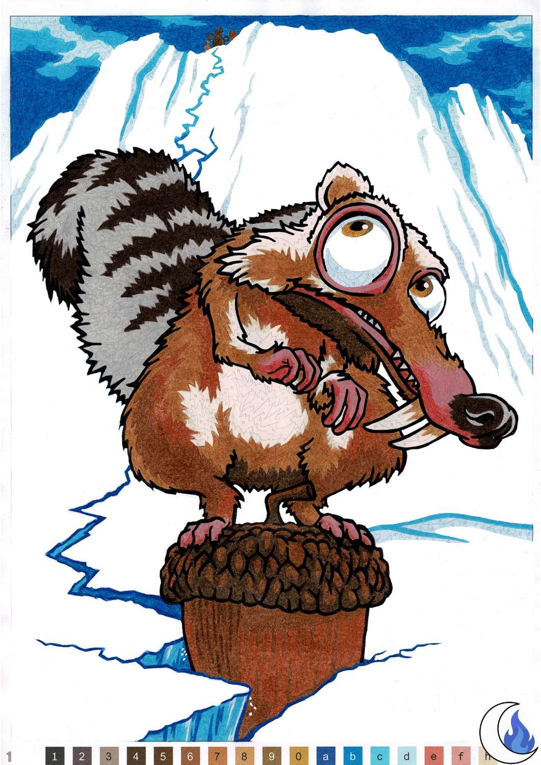 Finished Ice Age mystery coloring by Usako