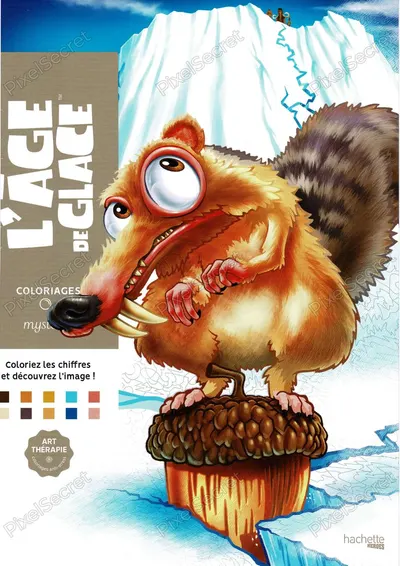 Couverture du livre de coloriages mystères - l'Age de glace