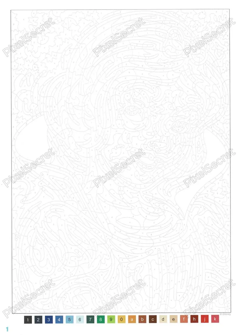 Example portrait from the Special Portraits Disney coloring book