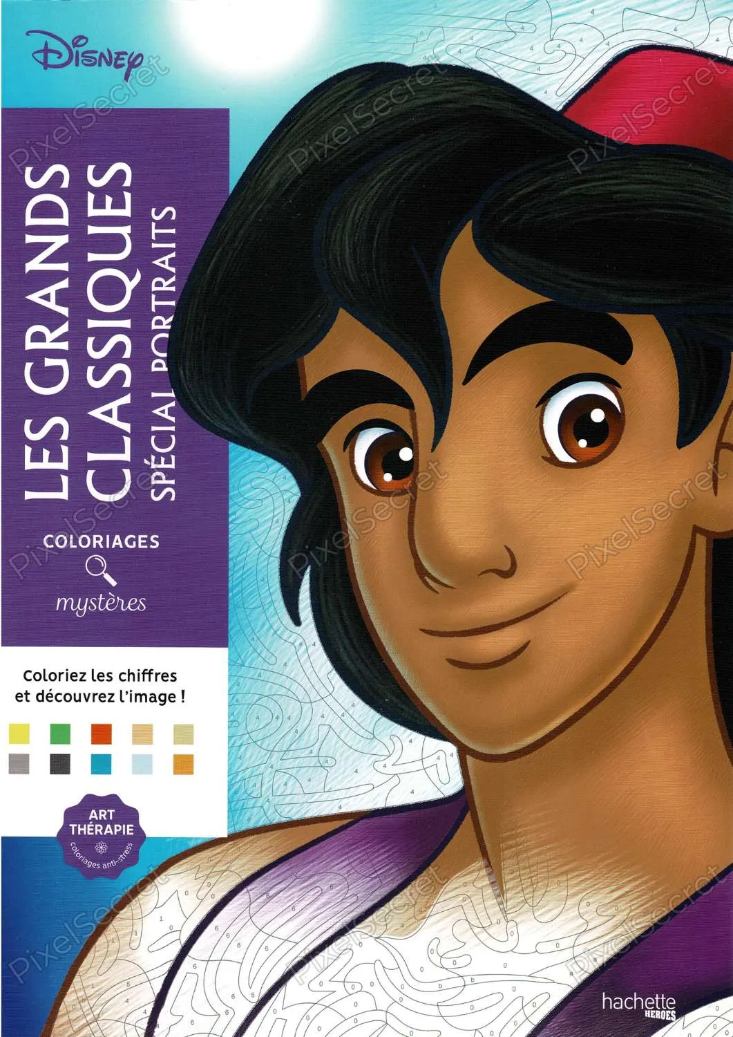 Couverture du livre de coloriage mystère disney - les grands classiques specials portraits