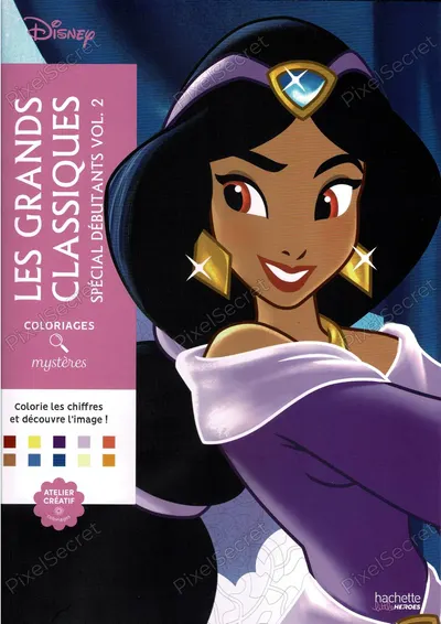 Couverture du livre Coloriages Mystères Disney - Les Grands Classiques Spécial Débutants Vol. 2