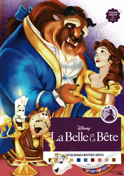 Couverture du livre de Coloriages Mystères Disney - La Belle et la Bête