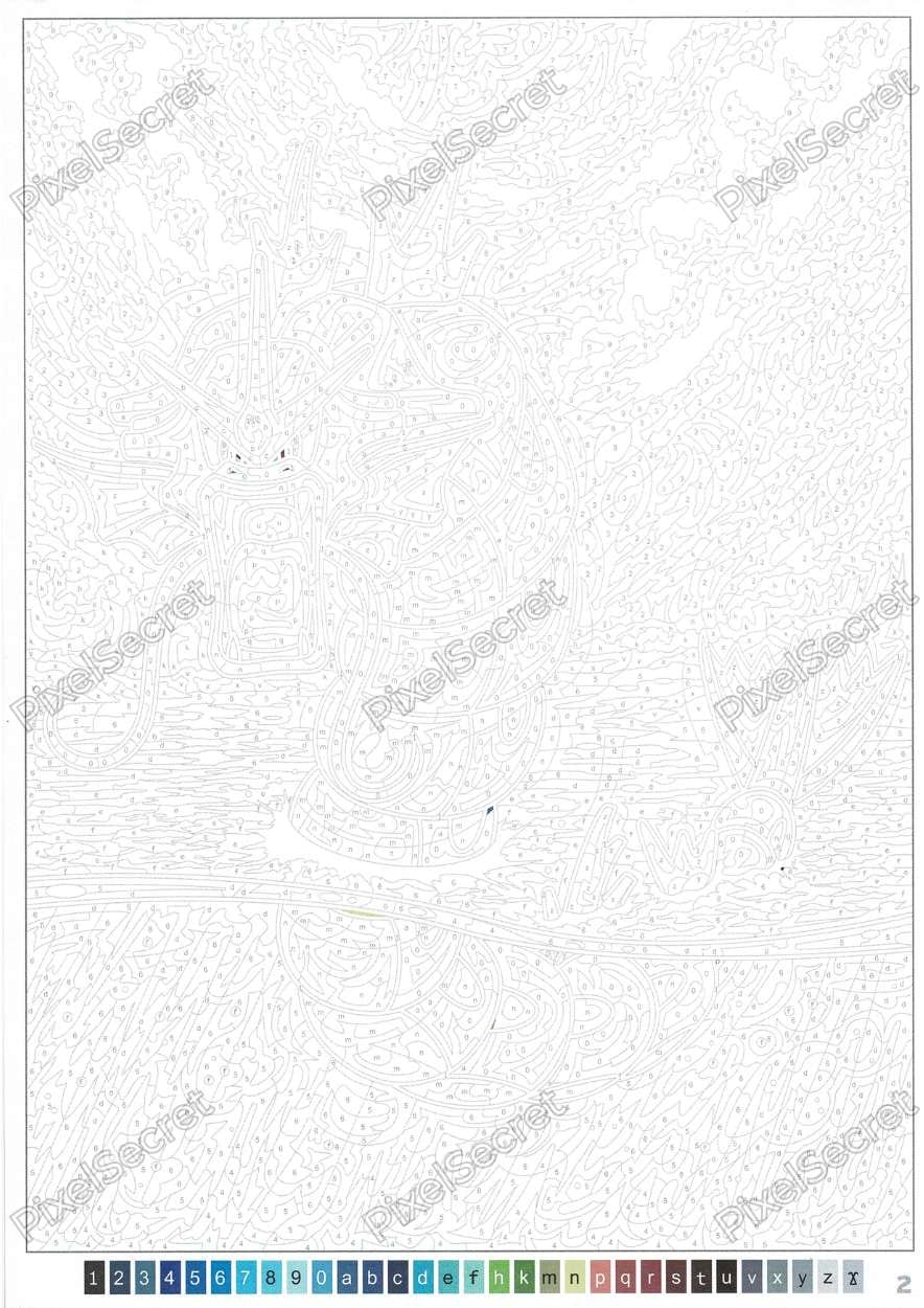 Page de coloriage mystère Pokémon (exemple 2)