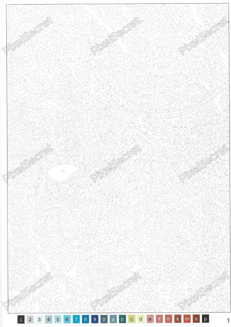 Page de coloriage mystère Pokémon (exemple 1)