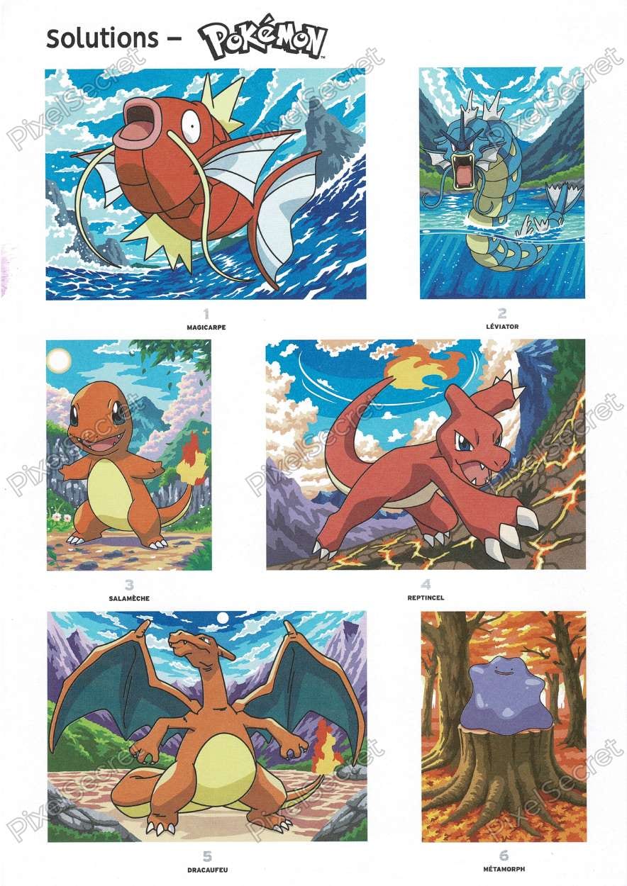 Page de solution du livre Coloriages Mystères Pokémon (1)