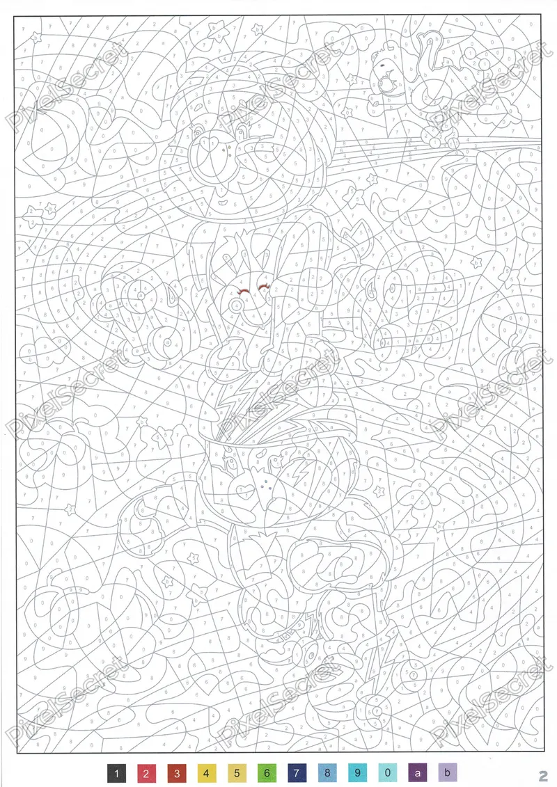 Page de coloriage mystère Les Bisounours (exemple 2)