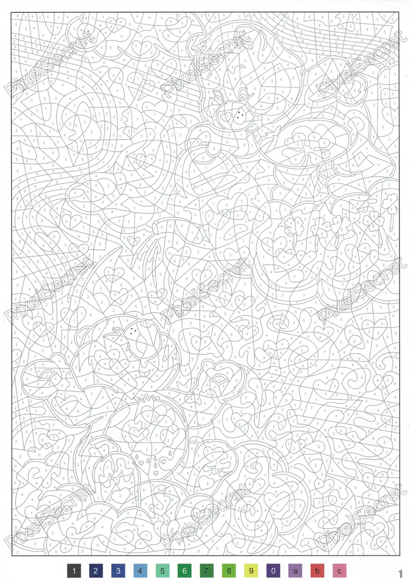 Page de coloriage mystère Les Bisounours (exemple 1)