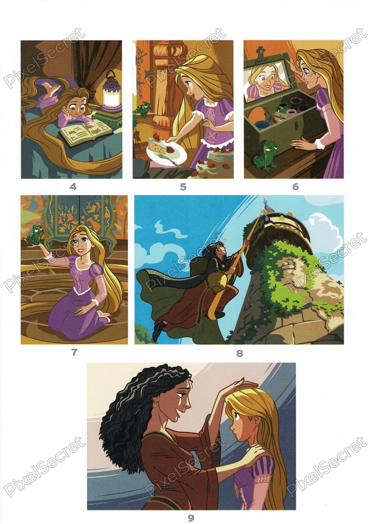 Page de solution du livre Coloriages Mystères Disney Raiponce (2)