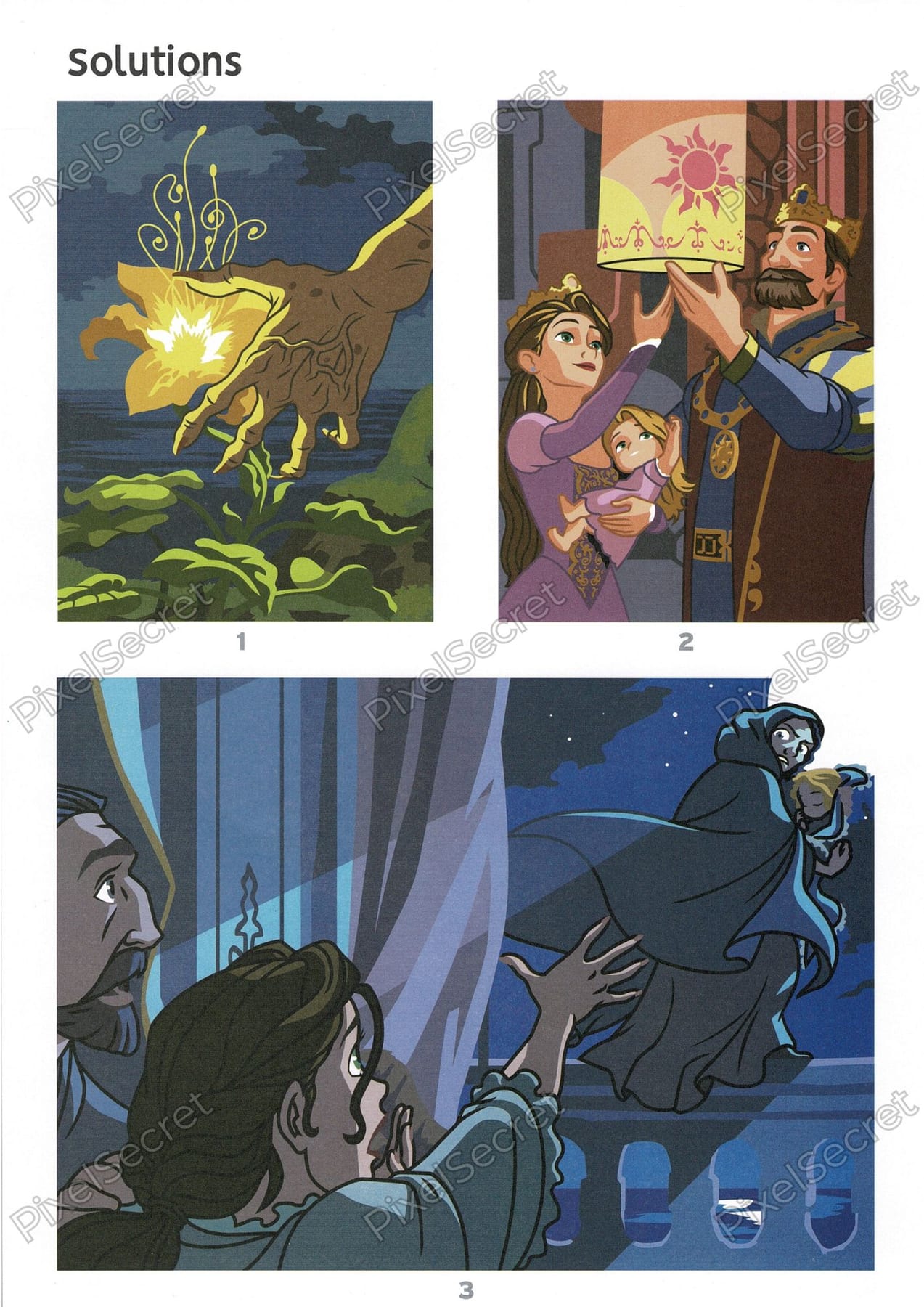 Page de solution du livre Coloriages Mystères Disney Raiponce (1)