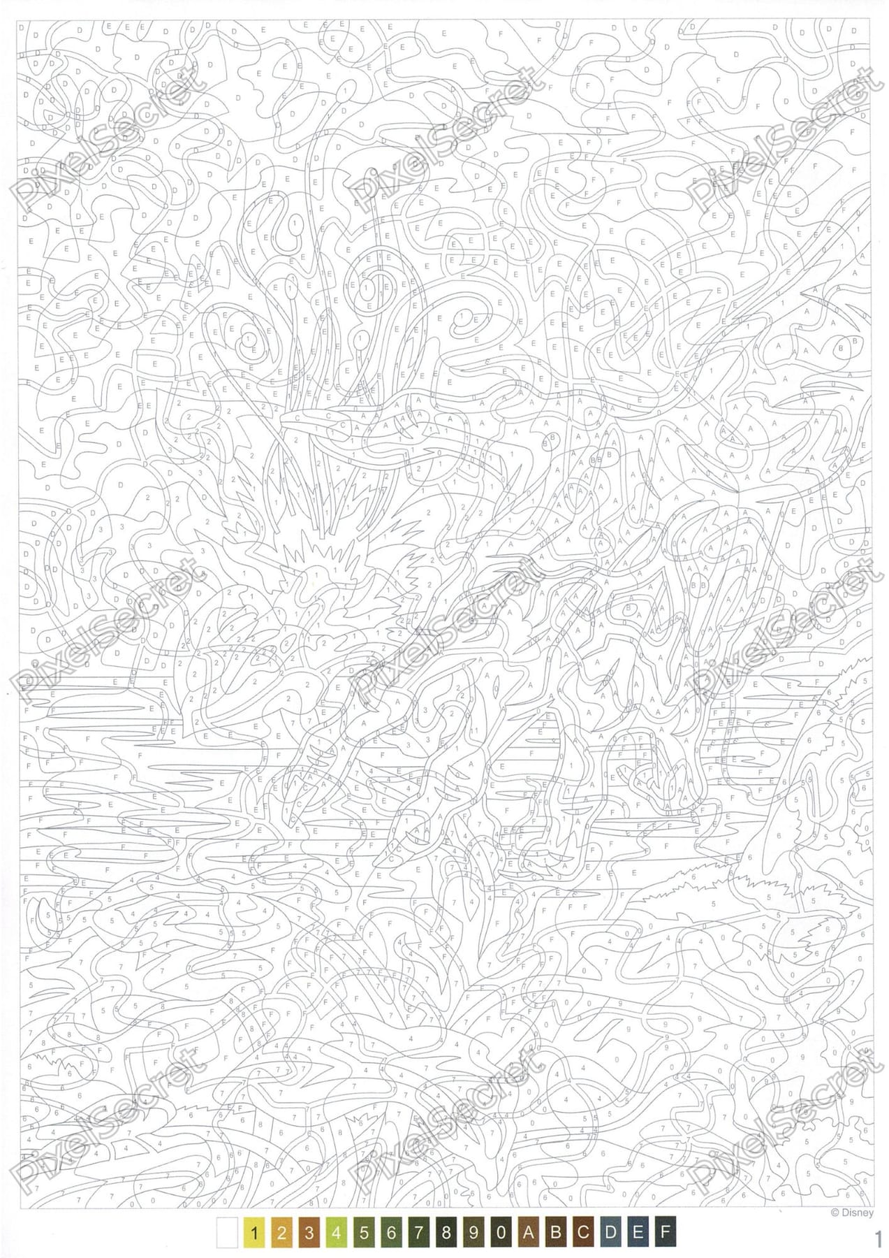 Page de coloriage mystère Disney Raiponce (exemple 1)