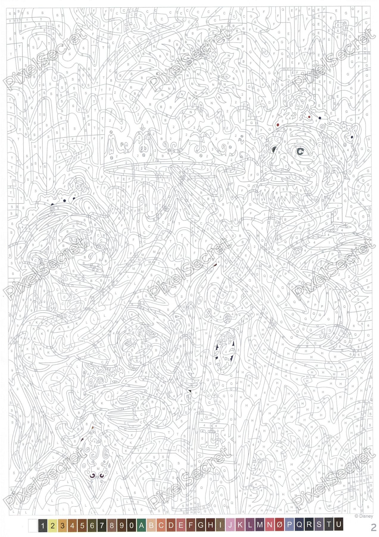 Page de coloriage mystère Disney Raiponce (exemple 2)