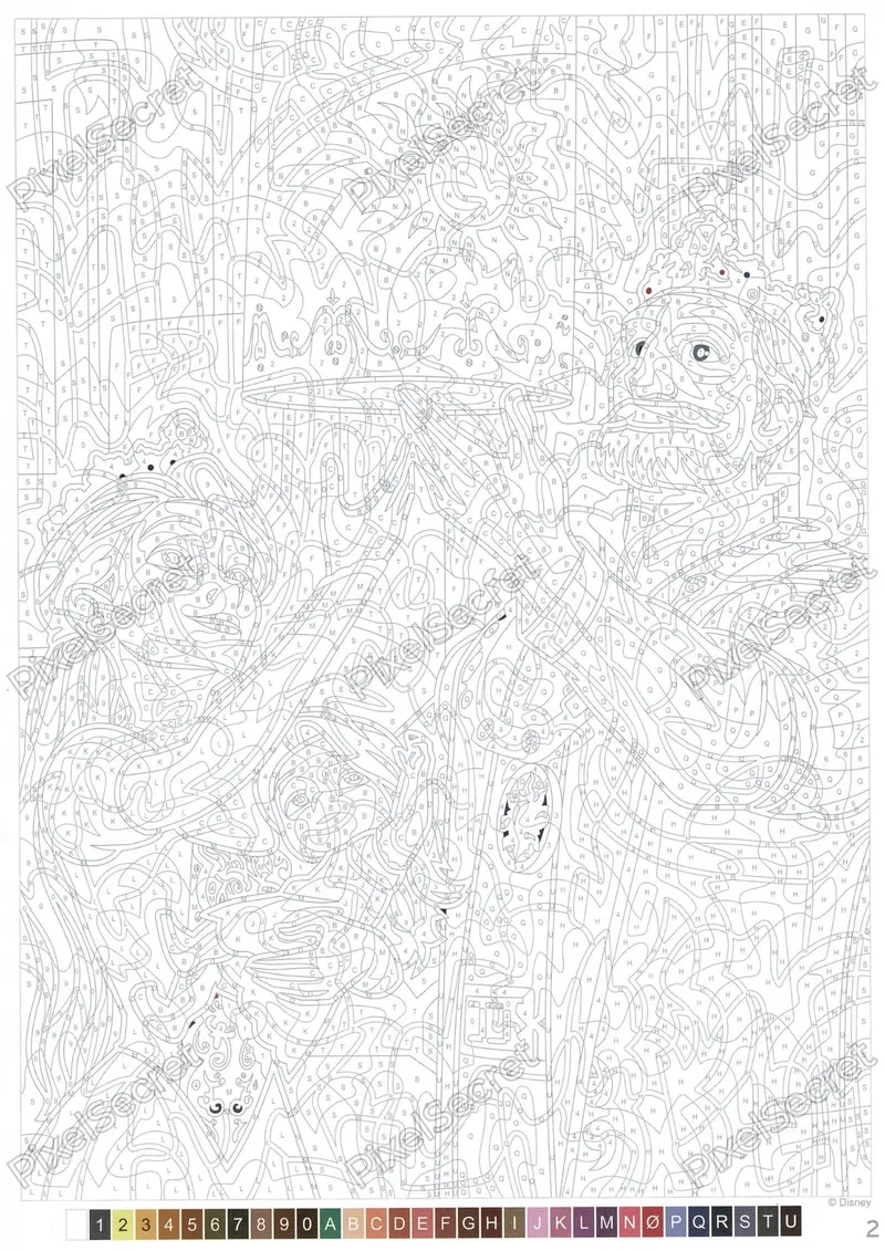 Page de coloriage mystère Disney Raiponce (exemple 2)