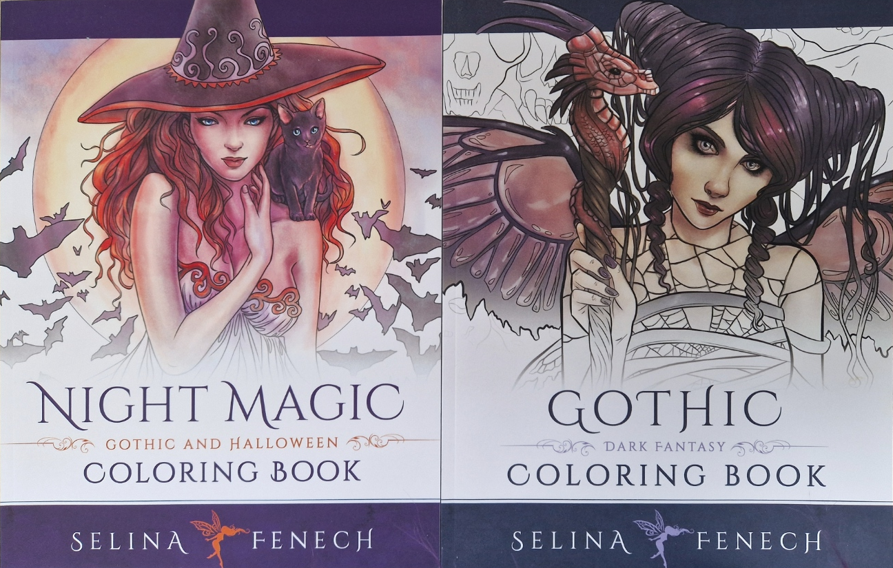 Couverture des livres de coloriage Gothic et Night Magic