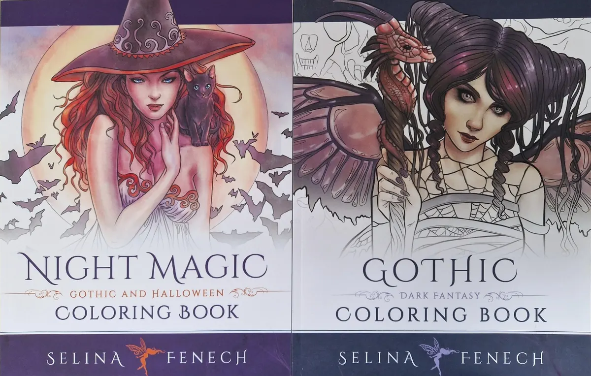 Couverture des livres de coloriage Gothic et Night Magic