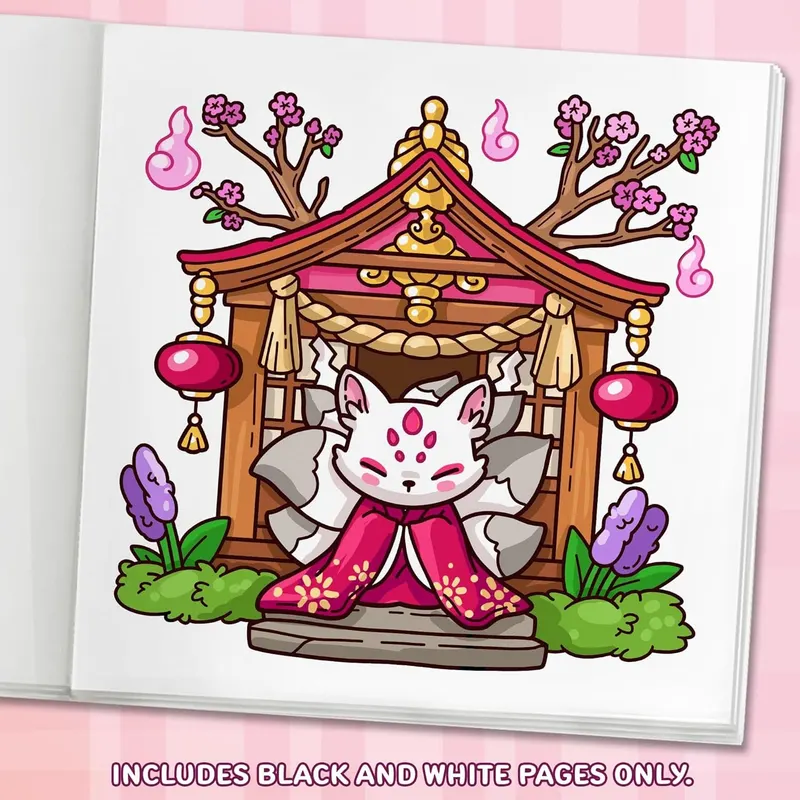Coloriage Cozy Japan colorié - exemple 3