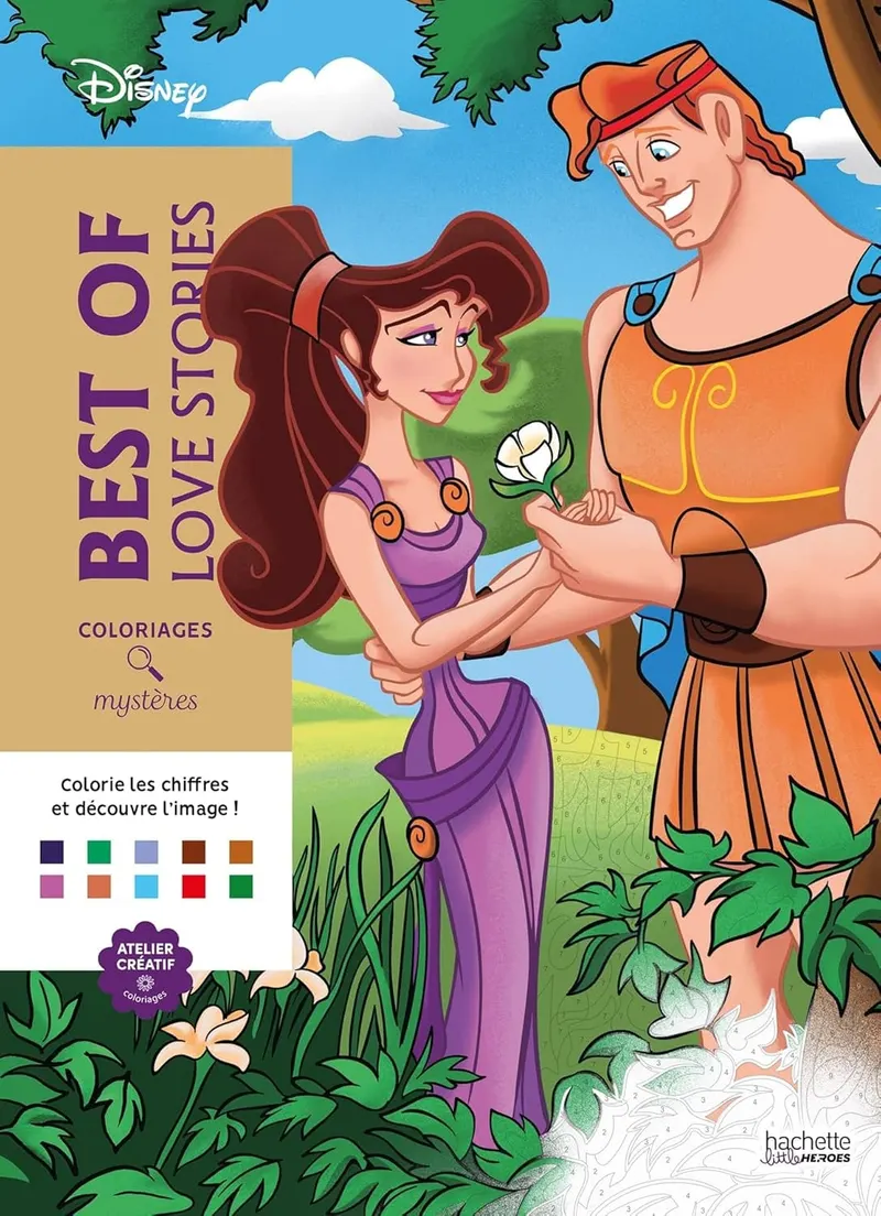 Couverture du livre Coloriages Mystères Disney Best of Love Stories