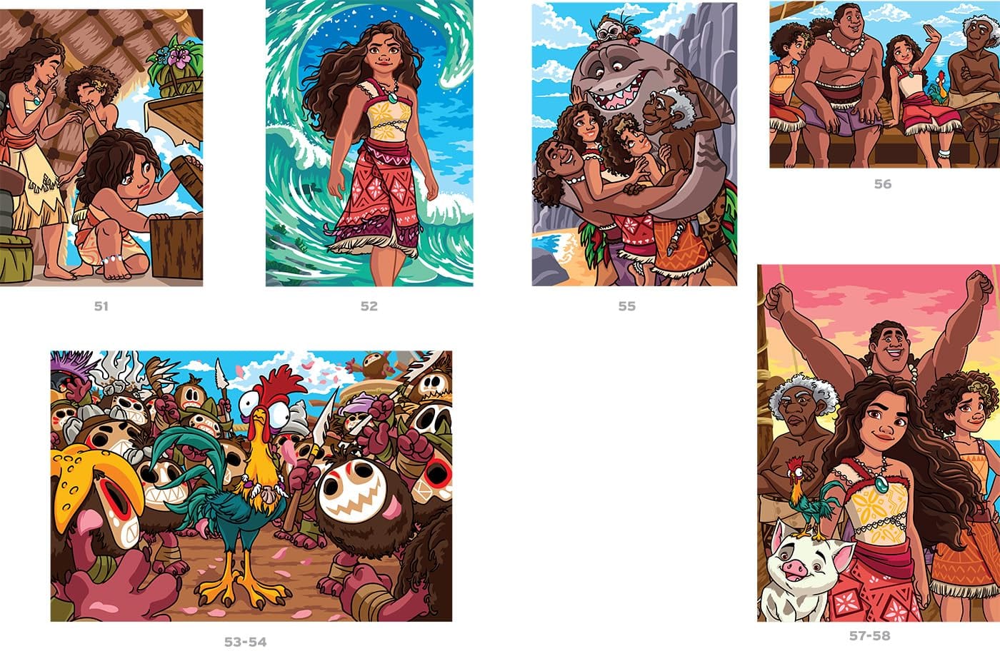 Page de solution d'un des nouveaux coloriages mystères Vaiana de la nouvelle édition