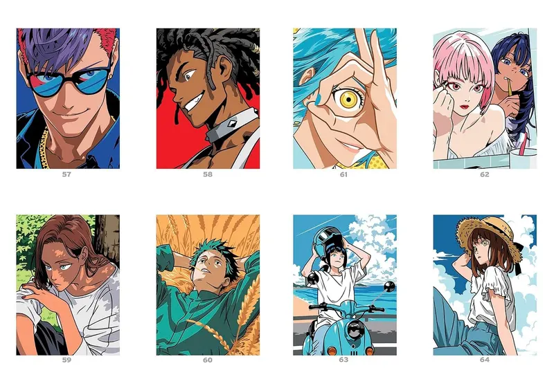 Première page de solutions du Coloriages Mystères Mangas Tome 2 de William Bal, rendu final