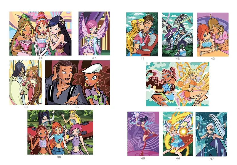 Solution page from the Winx Club mystery coloring book, example 2