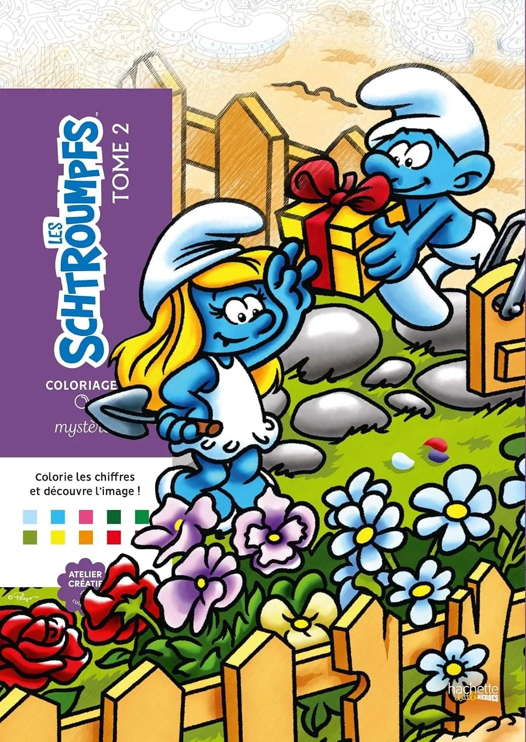 Couverture du livre de coloriage mystère - Les Schtroumpfs Tome 2