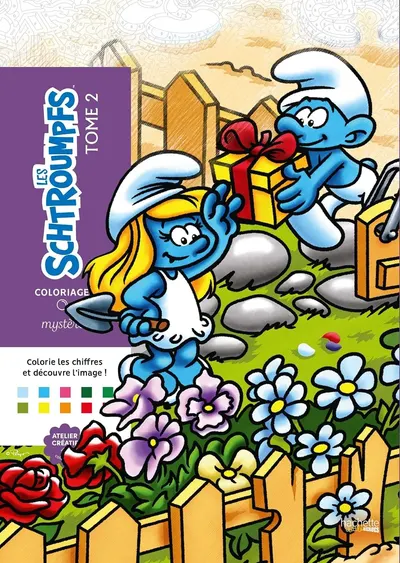 Couverture du livre de coloriage mystère - Les Schtroumpfs Tome 2
