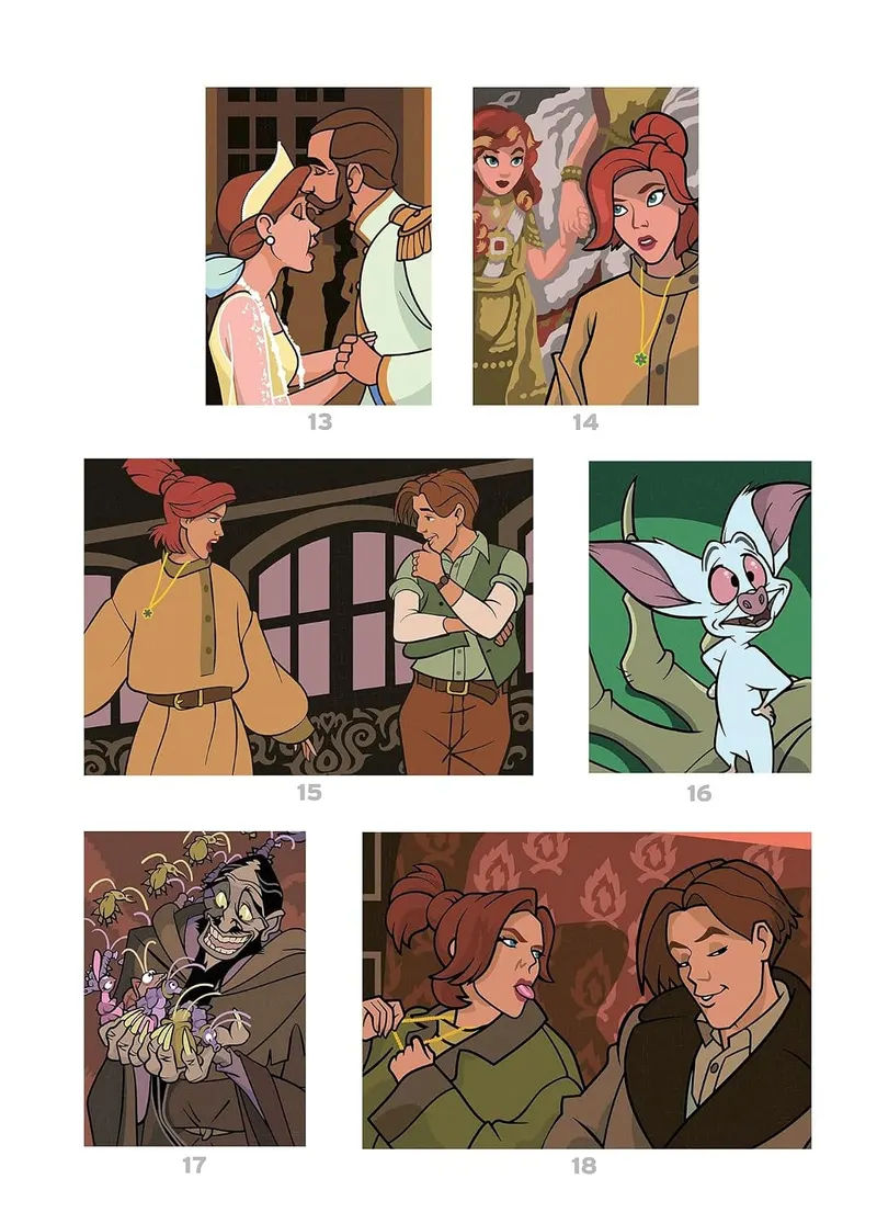 Deuxième page de solutions du livre de coloriage mystère Anastasia