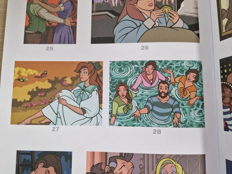 Solutions des coloriages 27 et 28 du livre Anastasia, deux images à identifier