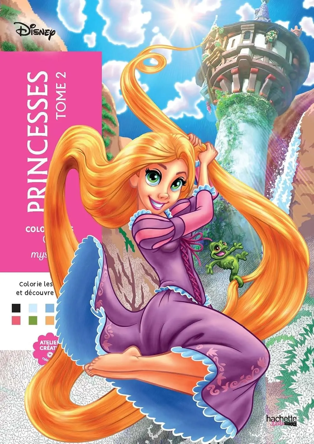Couverture de Coloriages mystères Disney Princesses Tome 2 avec Raiponce
