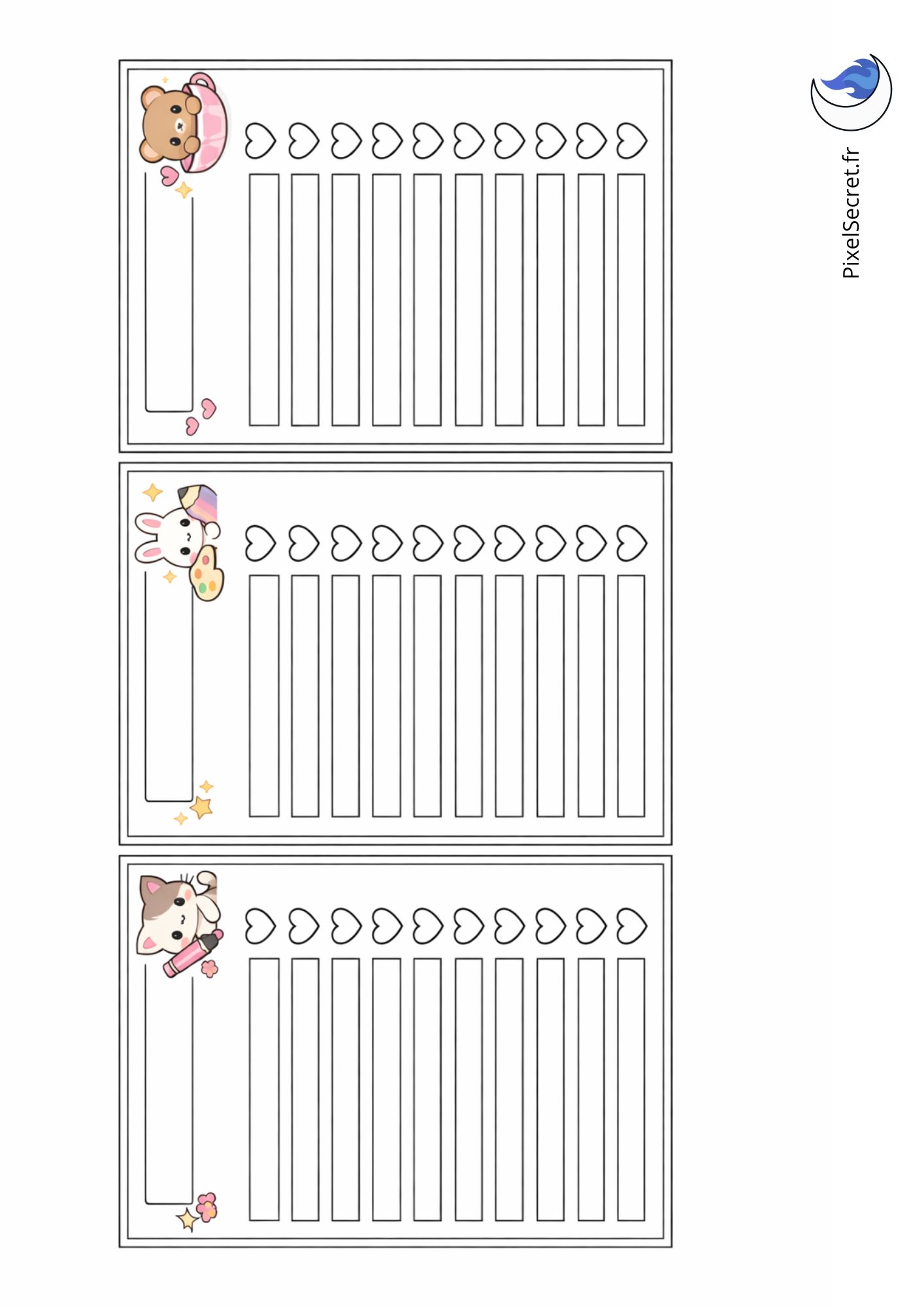 Nuanciers en liste mignons