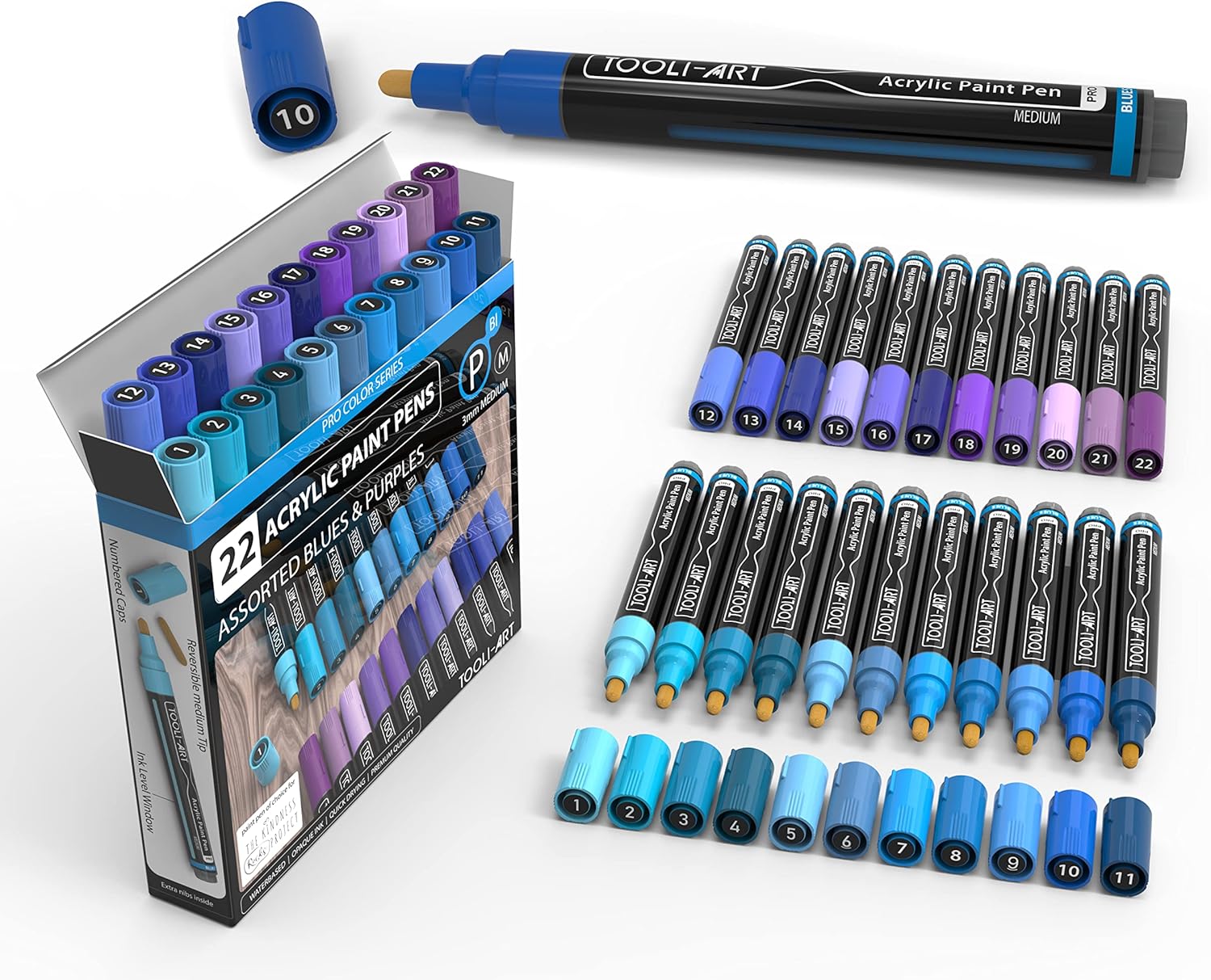 Marqueurs de peinture acrylique - Bleu et Violet 3mm