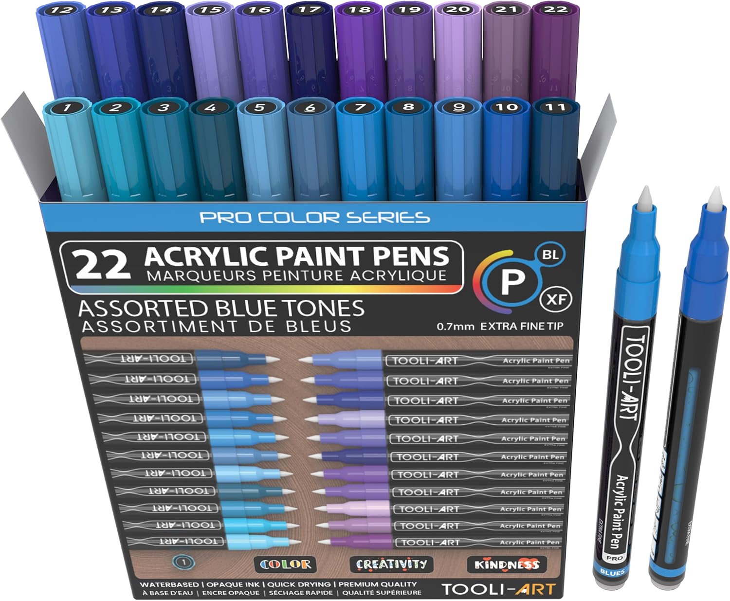 Marqueurs de peinture acrylique - Bleu et Violet