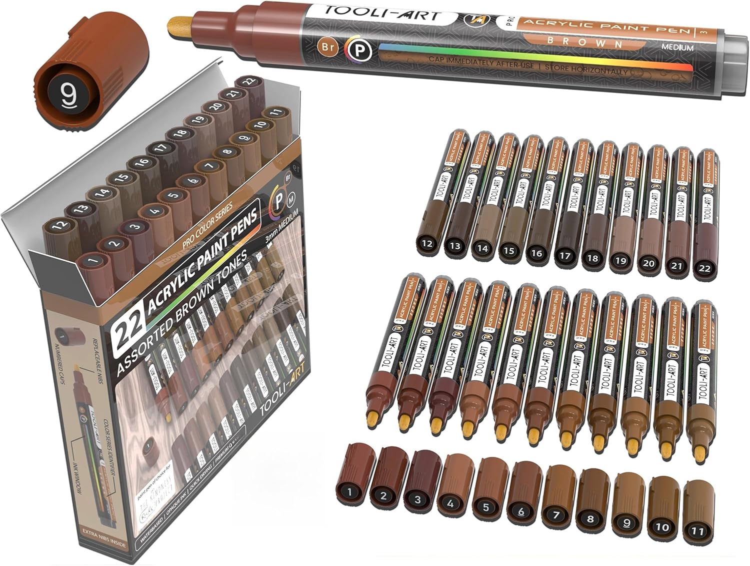 Marqueurs de peinture acrylique - Marron 3mm