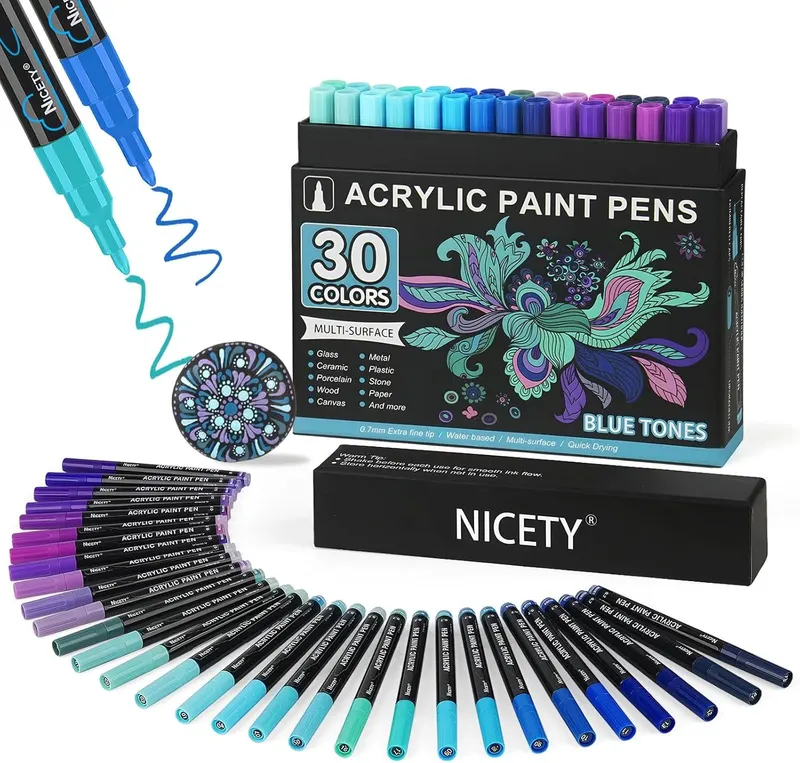 NICETY 30 feutres 0.7mm bleu