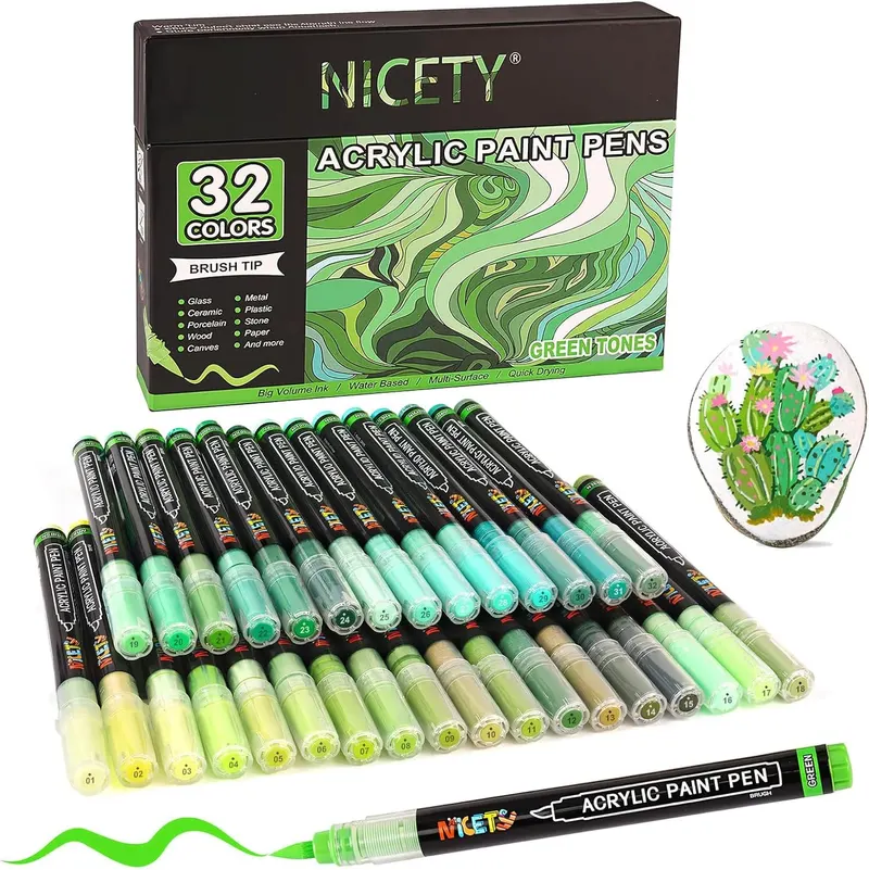 NICETY 32 feutres pinceau vert