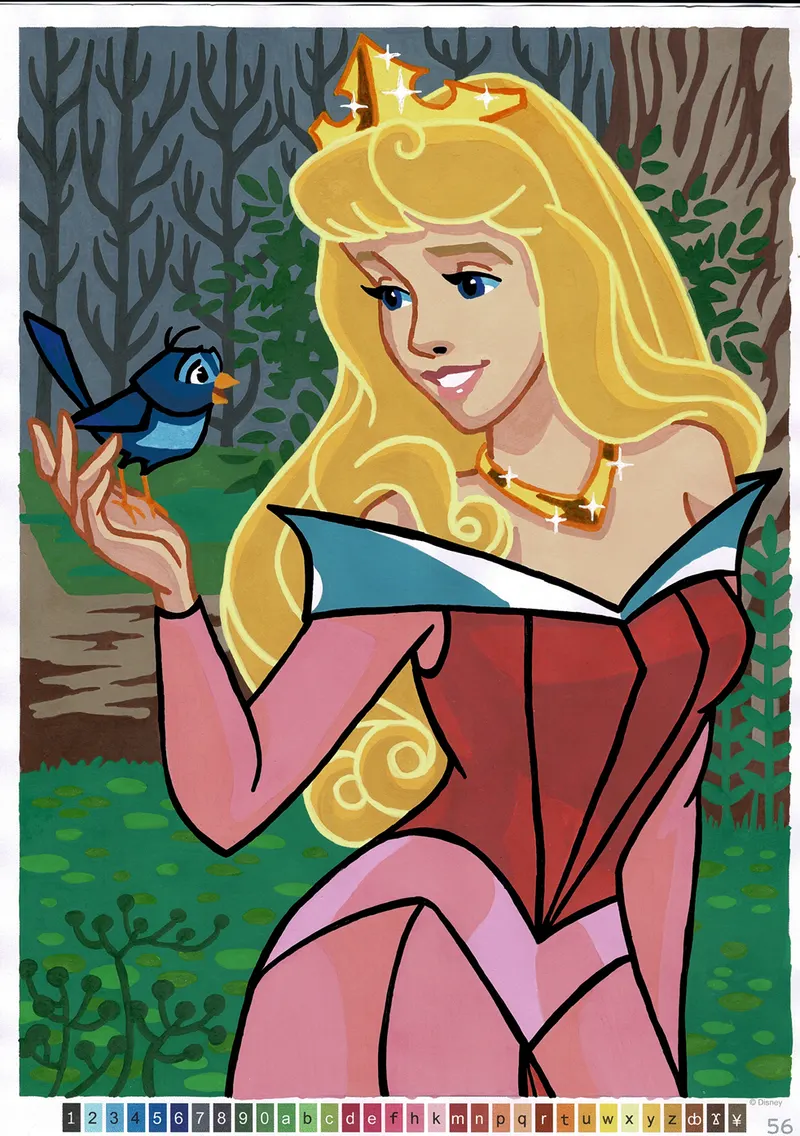 Coloriage Princesse Aurore réalisé avec les feutres NICETY