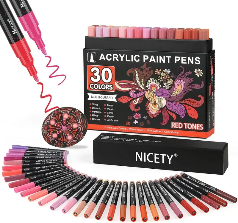 NICETY 30 feutres 0.7mm rouge