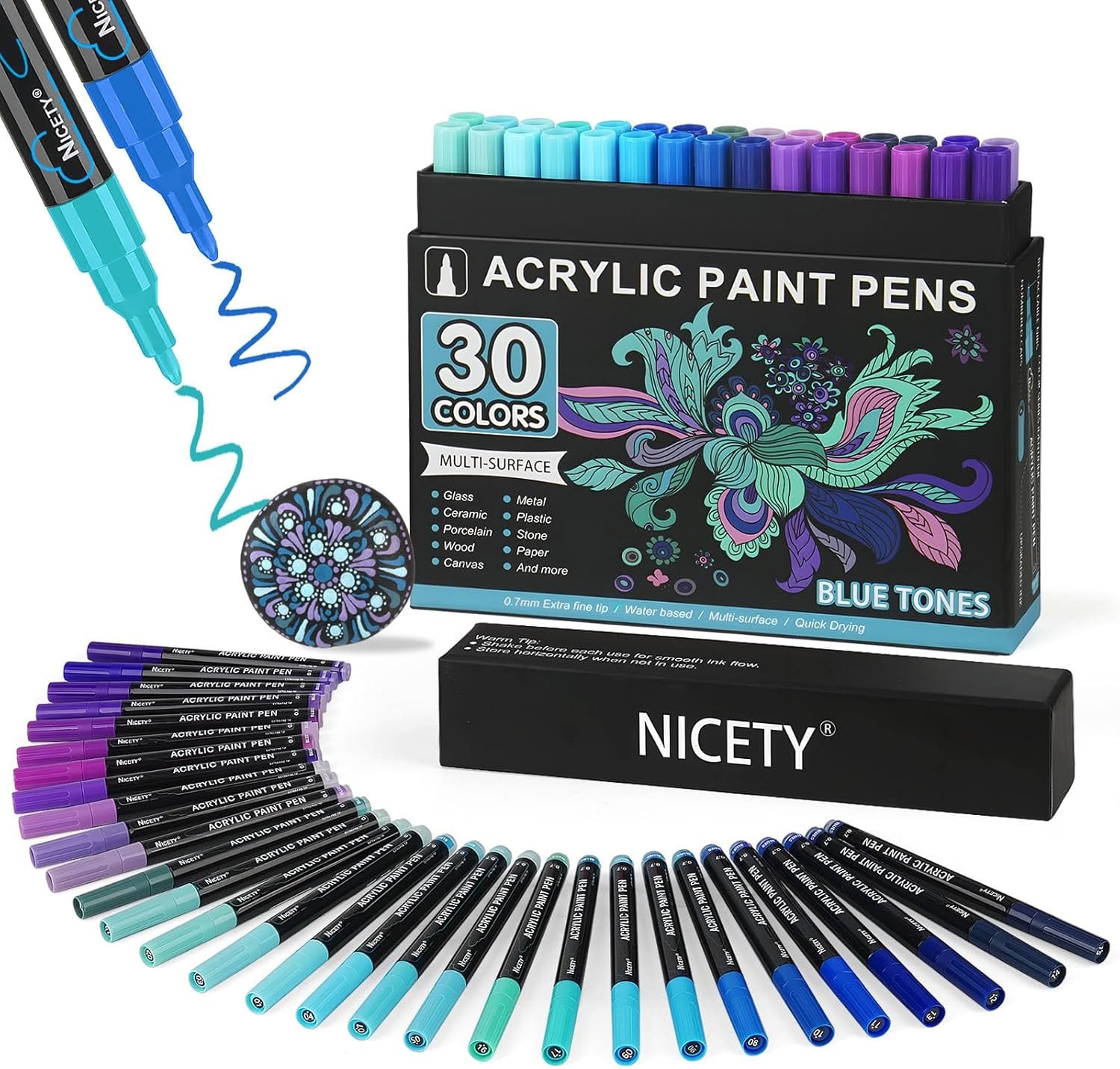 Feutres de peinture acrylique - bleu