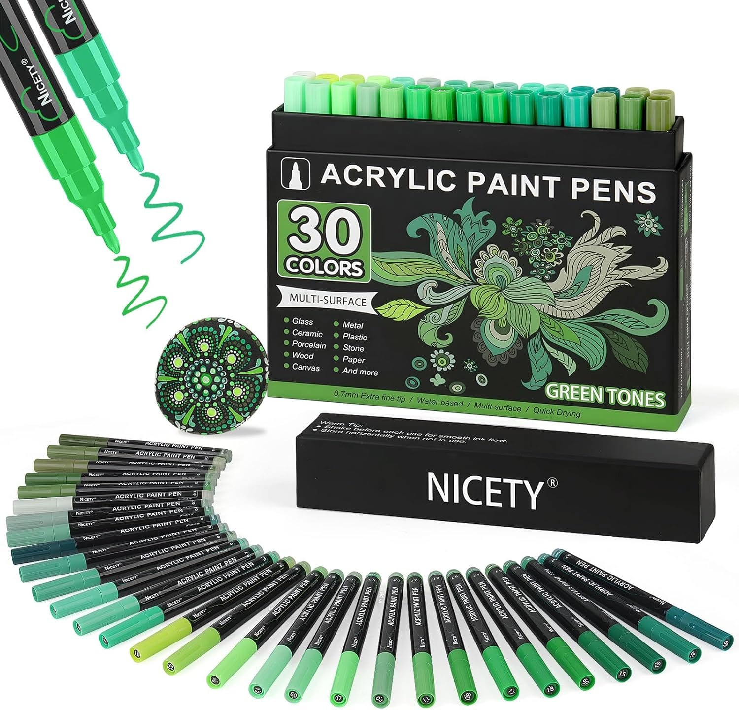 Feutres de peinture acrylique - Vert