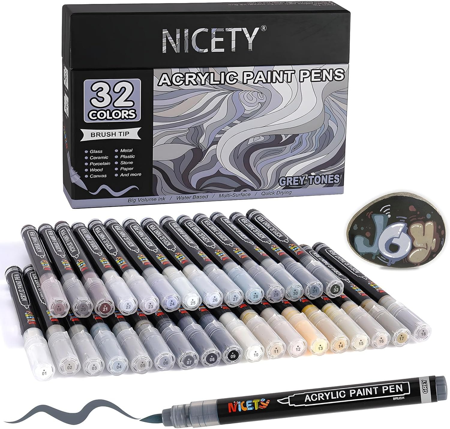 Feutres de peinture acrylique - Gris