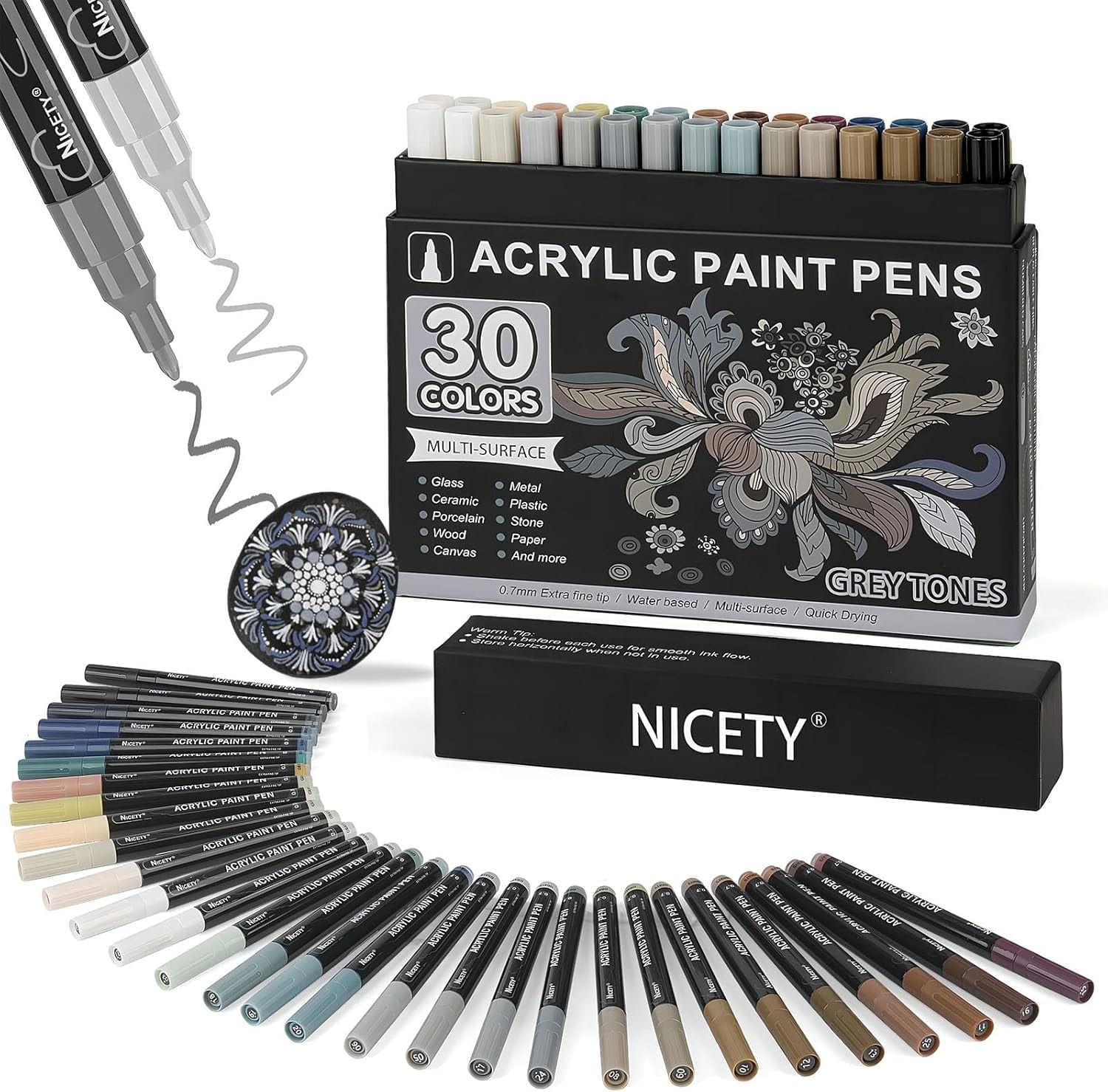 Feutres de peinture acrylique - Gris