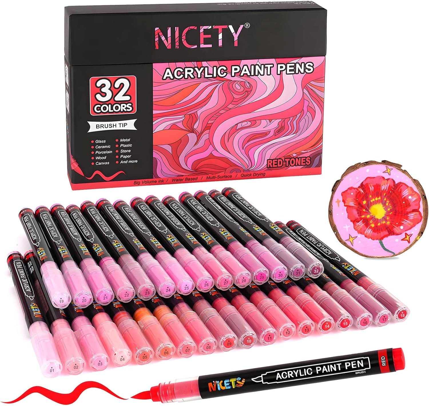 Feutres de peinture acrylique - Rouge