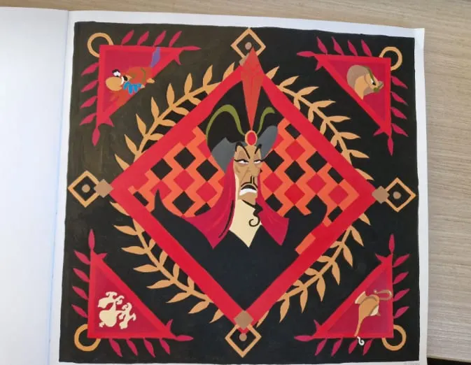Photo du coloriage termine ou le noir GuangNa du triangle d Iago renvoie la lumiere